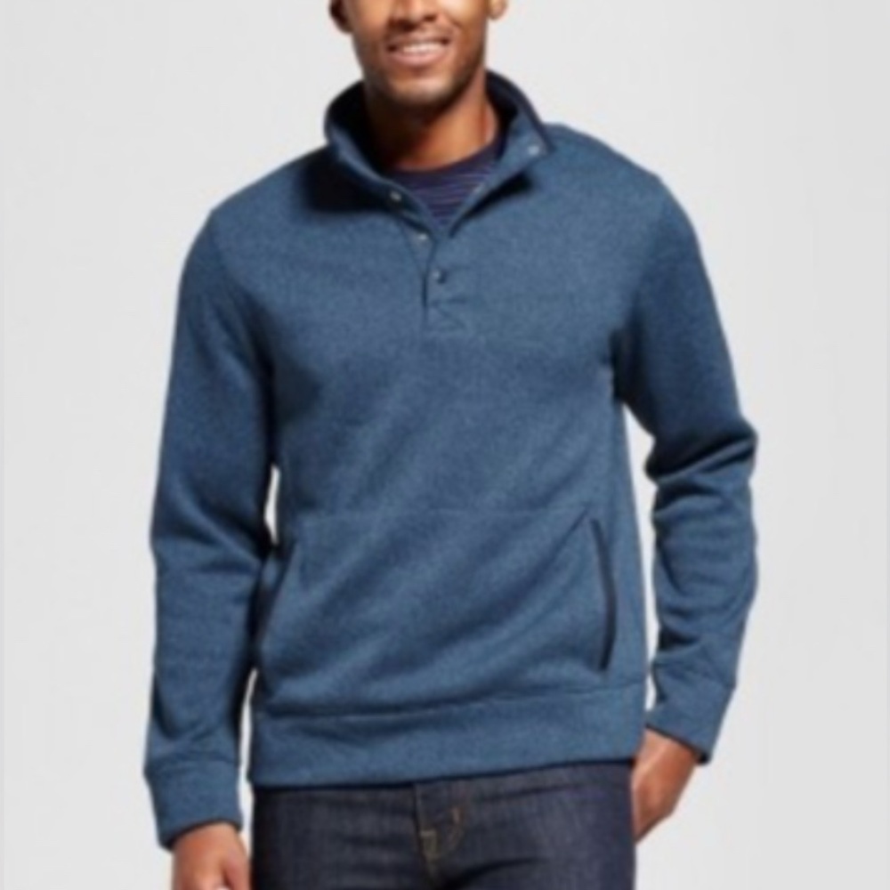 Goodfellow & Co Men’s Navy Button Neck Pullover Sweater Size S